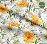Daisy Dandelion Floral Pattern Digital Printed Fabric